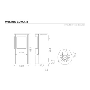 Piec wolnostojący Wiking Luma 4 kamień naturalny – Automatic