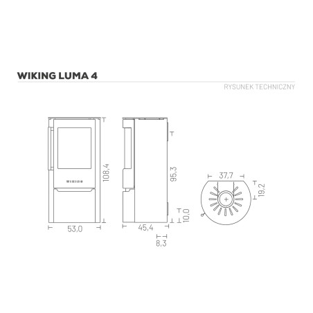 Piec wolnostojący Wiking Luma 4 kamień naturalny – Automatic