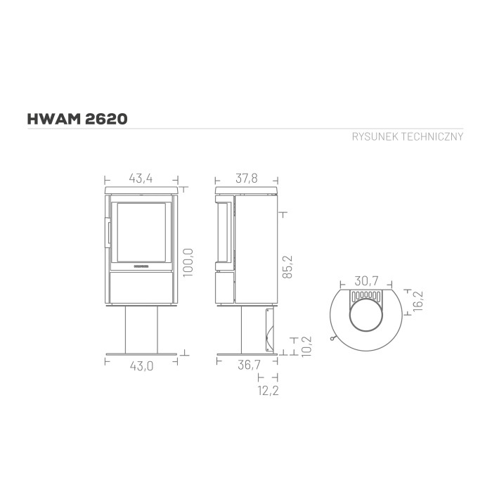 Piec wolnostojący Hwam 2620c na nodze – Autopilot