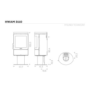 Piec wolnostojący Hwam 3110c na nodze – Autopilot