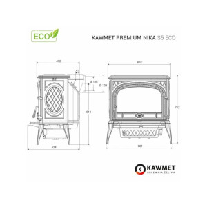 Piec wolnostojący KAWMET Premium NIKA S5 ECO 11,3kW