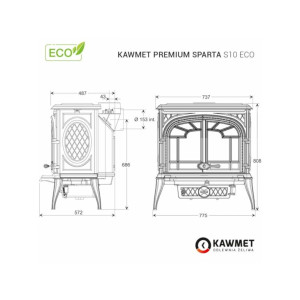 Piec wolnostojący KAWMET Premium SPARTA S10 ECO 13,9kW