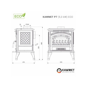 Piec wolnostojący KAWMET P7 ECO 9,3kW