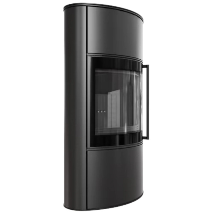 Piec stalowy KRATKI BJORN/W Ø 150 8 kW czarne wyłożenie
