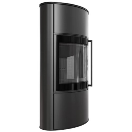Piec stalowy KRATKI BJORN/W Ø 150 8 kW czarne wyłożenie