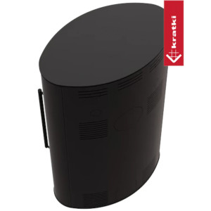 Piec stalowy KRATKI BJORN/W Ø 150 8 kW czarne wyłożenie