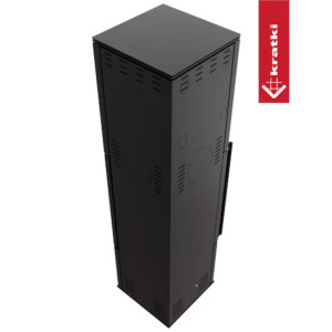Piec stalowy KRATKI REN/L lewy Ø 150 7 kW czarne wyłożenie