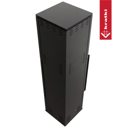 Piec stalowy KRATKI REN/L lewy Ø 150 7 kW czarne wyłożenie