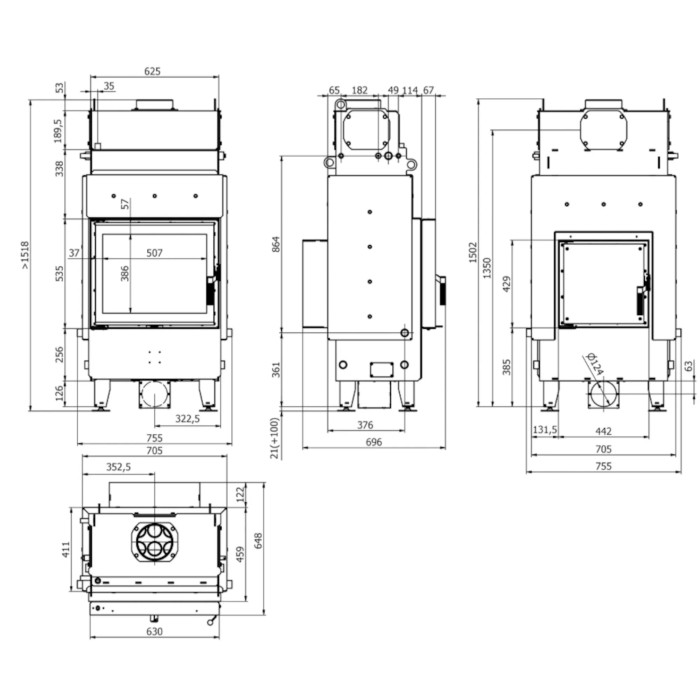Kominek z płaszczem wodnym Defro Home Navi SM TZ 14 kW Kominek z płaszczem wodnym Defro Home Navi SM TZ 14 kW