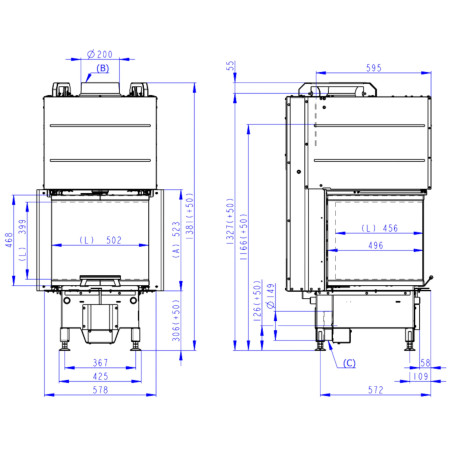 Kominek Romotop HEAT U 3G L 50.52.50.24