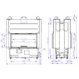 Kominek Romotop HEAT T 3G L 88.50.0 Czarne wyłożenie