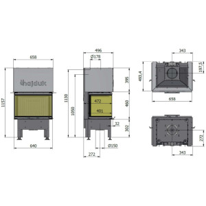 Kominek Hajduk Smart 3XTh 7kW
