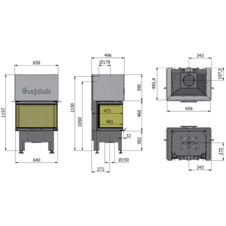 Kominek Hajduk Smart 3XTh 7kW