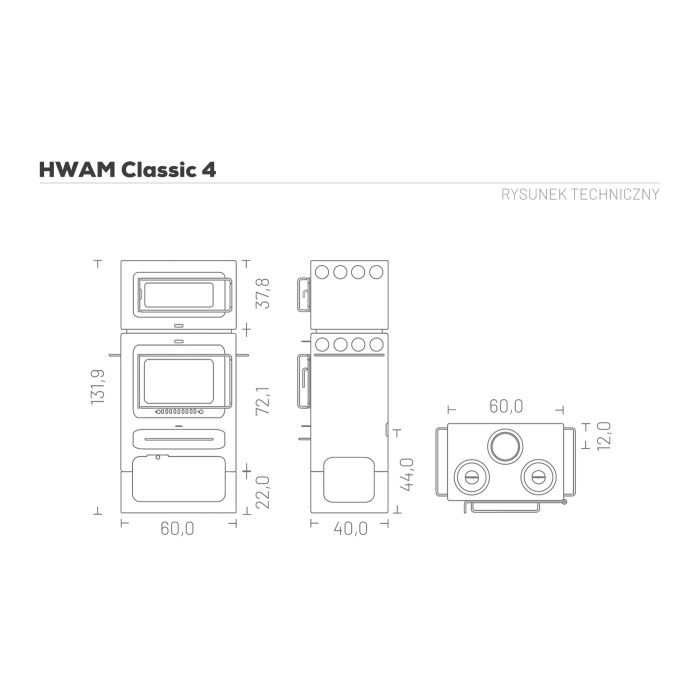 Piec do gotowania Hwam Classic 4 + Cokół