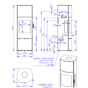 Piec kominkowy PARLA H 3S - Metal