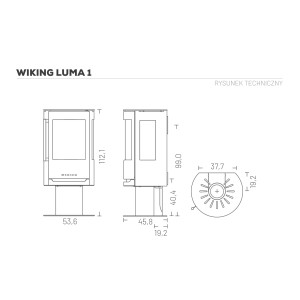 Piec wolnostojący Wiking Luma 1 na nodze – Automatic