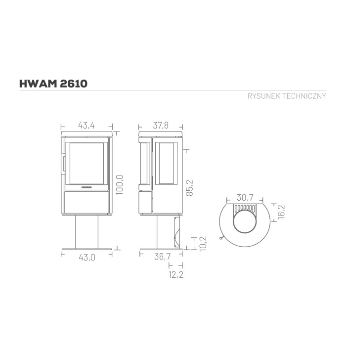Piec wolnostojący Hwam 2610m na nodze – Autopilot