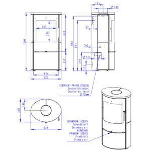 Piec kominkowy EVORA - Ceramika