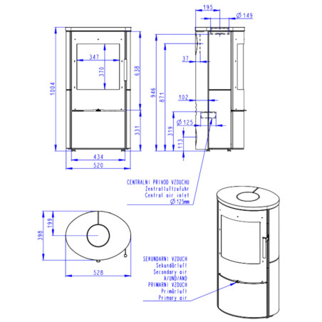 Piec kominkowy EVORA - Ceramika
