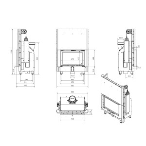 Kominek KRATKI ZIBI ECO 9,9 kW Ø 180 Gilotyna
