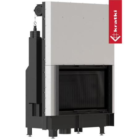 Kominek KRATKI ZIBI ECO 9,9 kW Ø 180 Gilotyna, Czarne wyłożenie