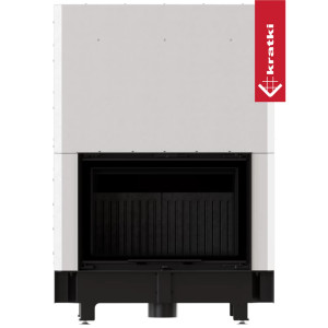 Kominek KRATKI ZIBI ECO 9,9 kW Ø 180 Gilotyna, Czarne wyłożenie