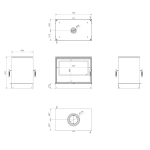 Piec stalowy tunelowy KRATKI KARI 80 12 kW Ø 180