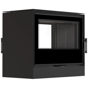 Piec stalowy tunelowy KRATKI KARI 80 12 kW Ø 180 Czarne wyłożenie