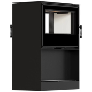 Piec stalowy tunelowy KRATKI KARI 80 12 kW Ø 180 z półką na drewno