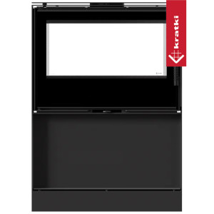 Piec stalowy tunelowy KRATKI KARI 80 12 kW Ø 180 z półką na drewno