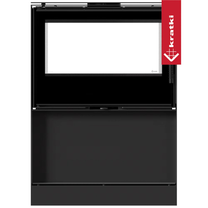 Piec stalowy tunelowy KRATKI KARI 80 12 kW Ø 180 z półką na drewno