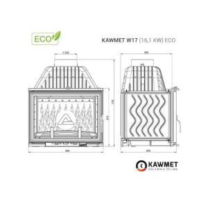 Kominek żeliwny KAWMET W17 16,1 kW ECO