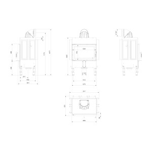 Kominek do akumulacji KRATKI NORRA 9,9 kW Ø 200